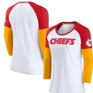 Women’s Fanatics white/red Kansas City chiefs women’s three-quarter sleeve